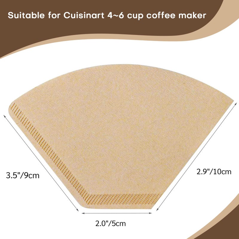 RUOYING #2 Natural Brown Paper Cone Coffee Filters, Unbleached Coffee Filter 2, Fit 2~6 Cup Cuisinart Black & Decker Coffee Maker & #2 Cone Drippers, Replace Melitta Filters No.2 (100) - Image 4